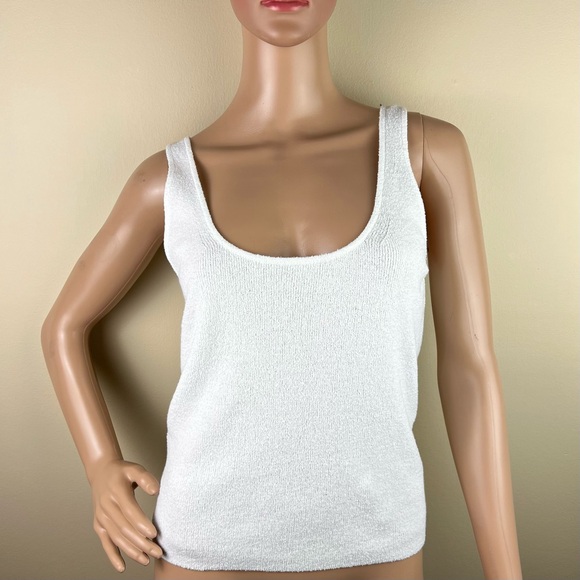 NEW REBECCA TAYLOR WHITE MINI BOUCLE TANK TOP - Picture 2 of 5